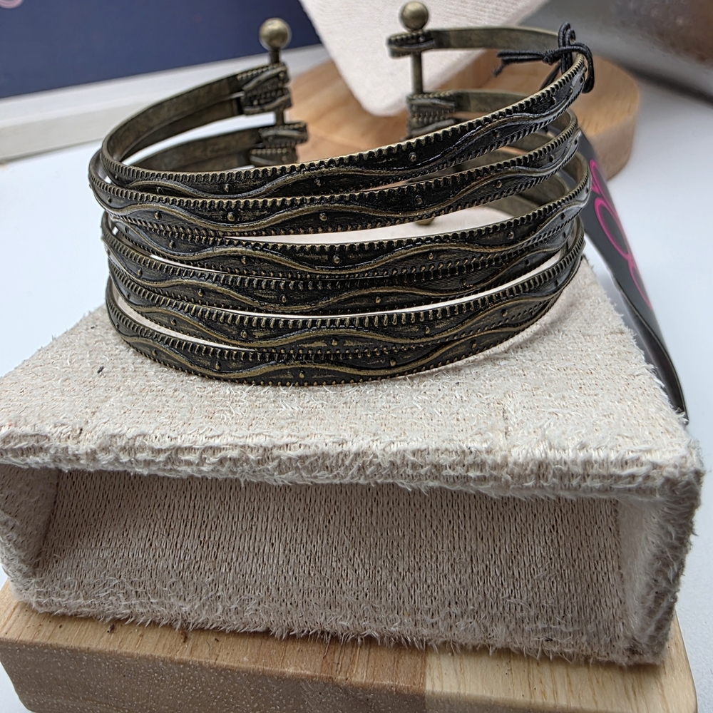 Paparazzi Antique Brass Layered Bangle (548)